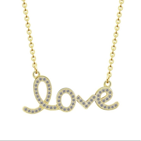 14k GP Love Necklace - Picture 1 of 5